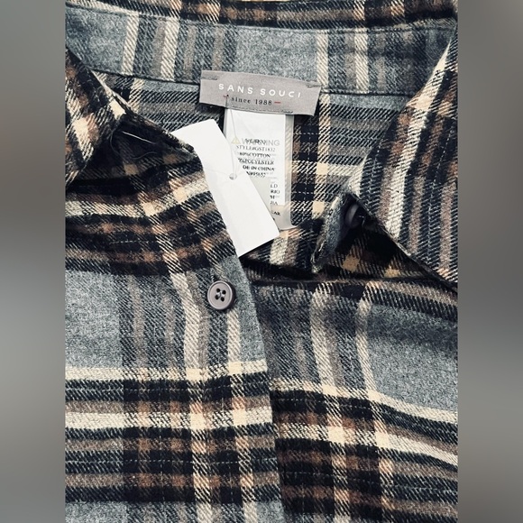 NWT Oversized Lazy Day Flannel Shirt - Picture 7 of 12